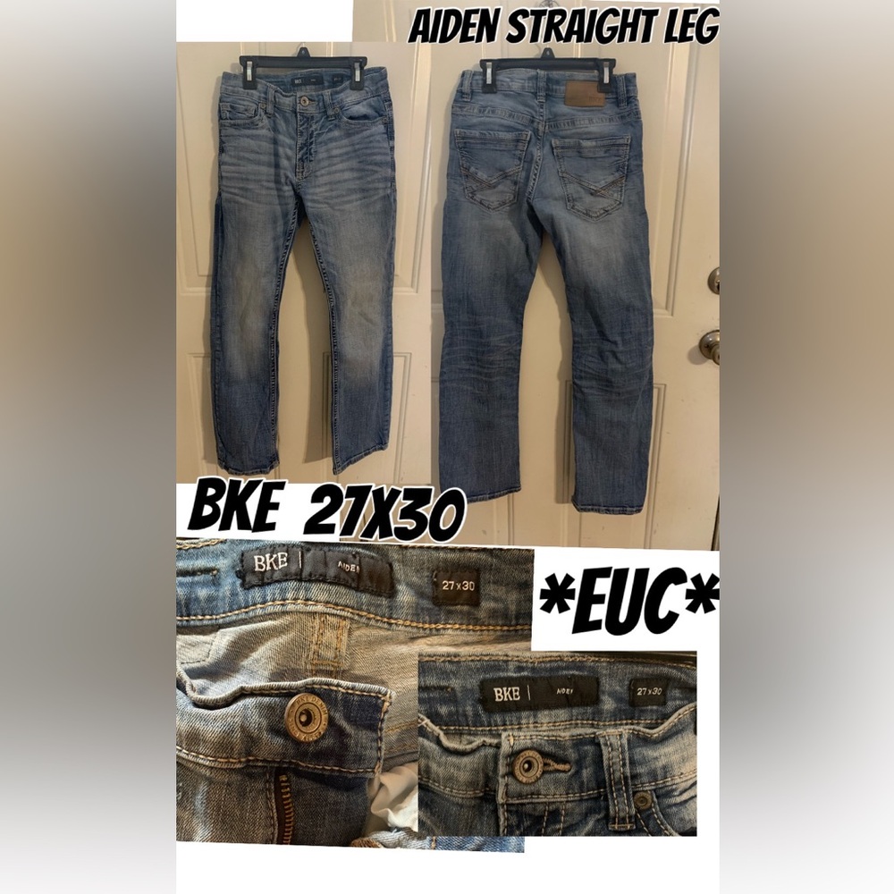 Bke Aiden straight leg jeans. Like new- 27x30. Only worn twice and son outgrew.